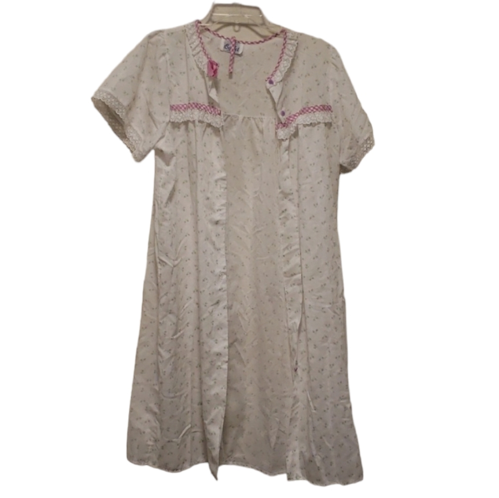 Vintage Floral Granny Core Lightweight House Coat Robe Meduim